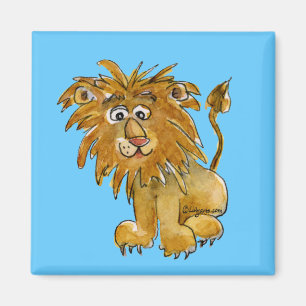 Aimant de lion de bande dessinée à personnaliser