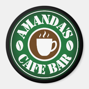 Aimant de logo de bar de café rond personnalisé 