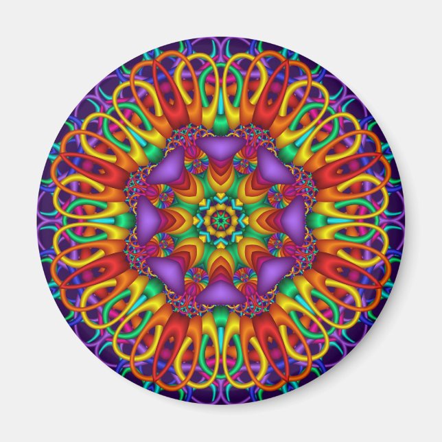 Aimant de mandala décoratif abstrait (Devant)