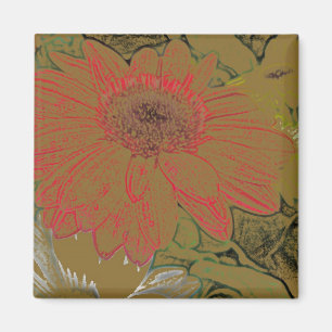 Aimant de marguerites colorées