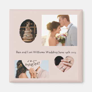 Aimant de mariage à quatre photos et texte Ancre d