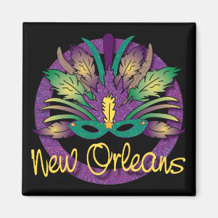 Aimant de masque de mardi gras - la