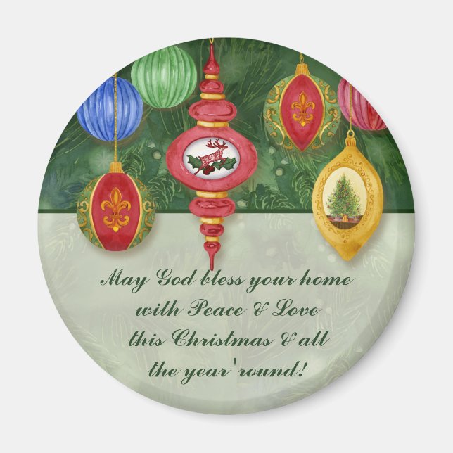 Aimant de message classique pour ornement de Noël (Devant)