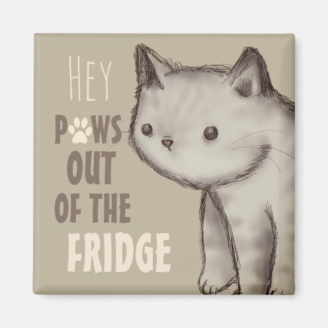 Aimant De mignonnes pattes de chat du réfrigérateur (Devant)