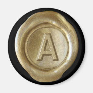 Aimant de monogramme de joint de cire - or - style