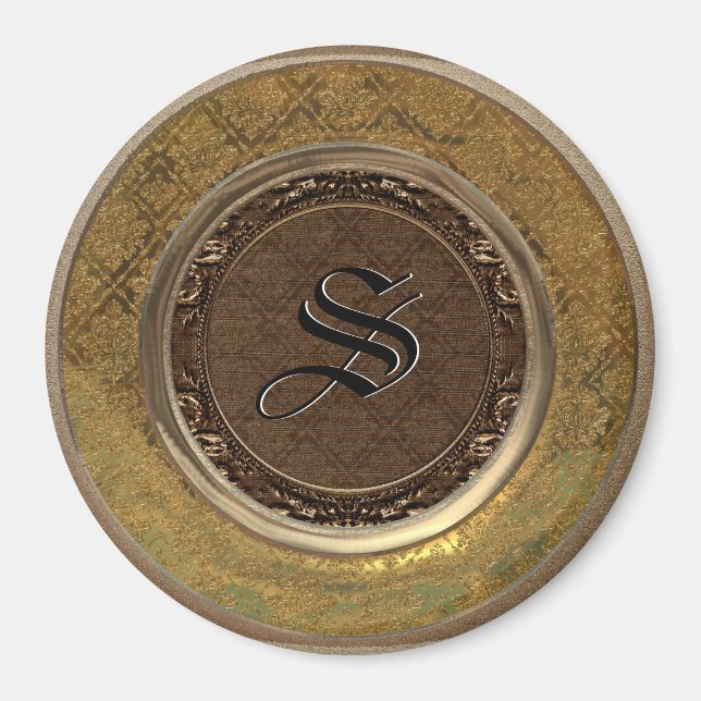 Aimant de monogramme victorien Flambeau (Devant)
