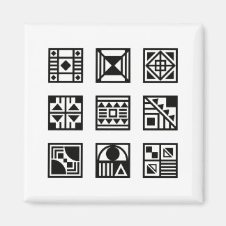 Aimant de motif tribal géométrique noir