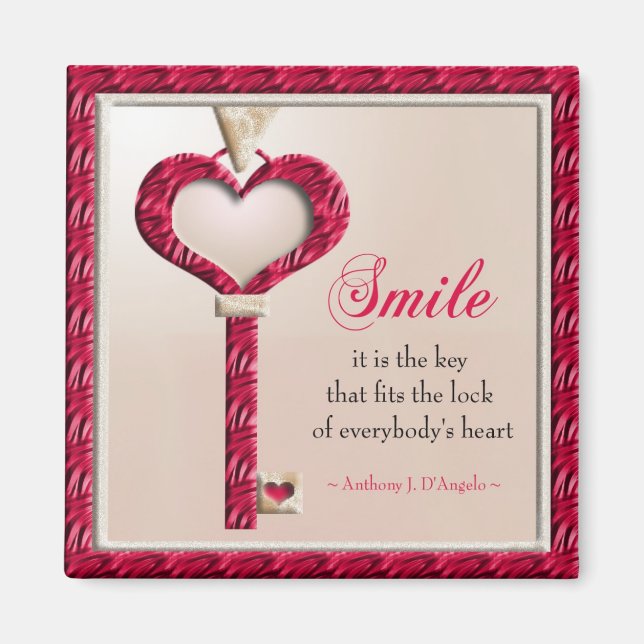 Aimant de motivation de la citation de sourire (Devant)