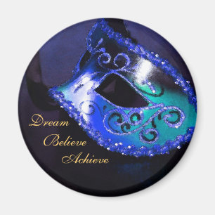 Aimant de motivation rêveur de bleu de masque de