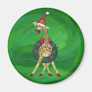 Aimant de Noël de la girafe