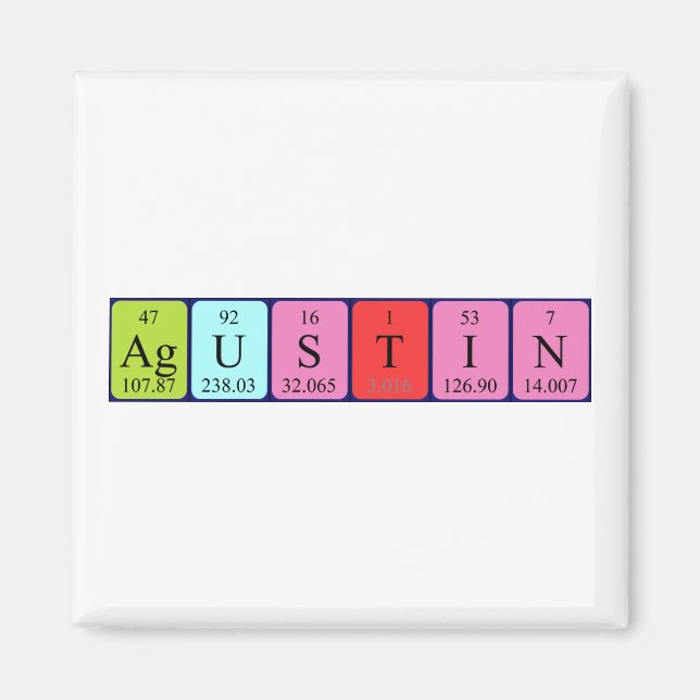 Aimant de nom de table périodique Agustin (Devant)