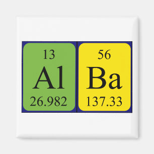 Aimant de nom de table périodique Alba