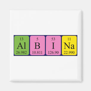 Aimant de nom de table périodique Albina