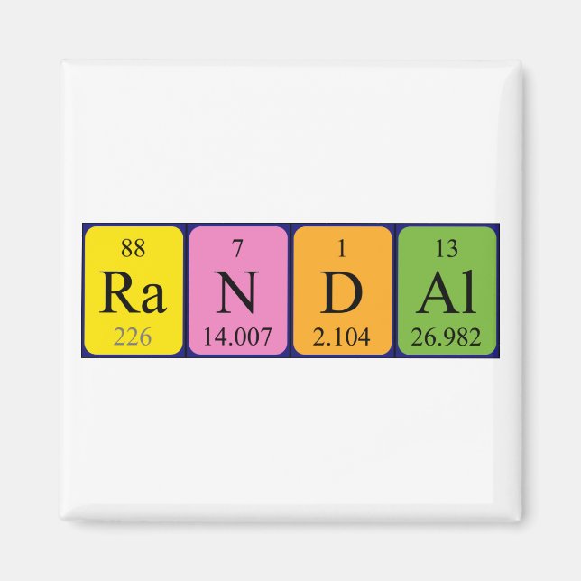 Aimant de nom de table périodique aléatoire (Devant)