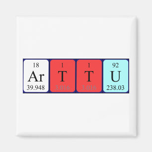 Aimant de nom de table périodique Arttu