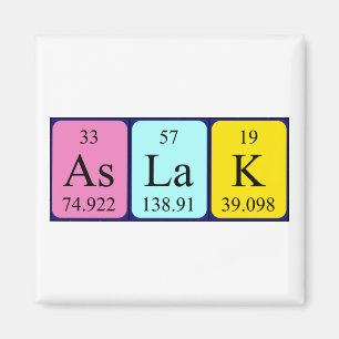 Aimant de nom de table périodique Aslak
