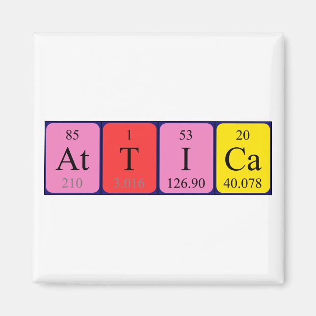 aimant de nom de table périodique Attica (Devant)