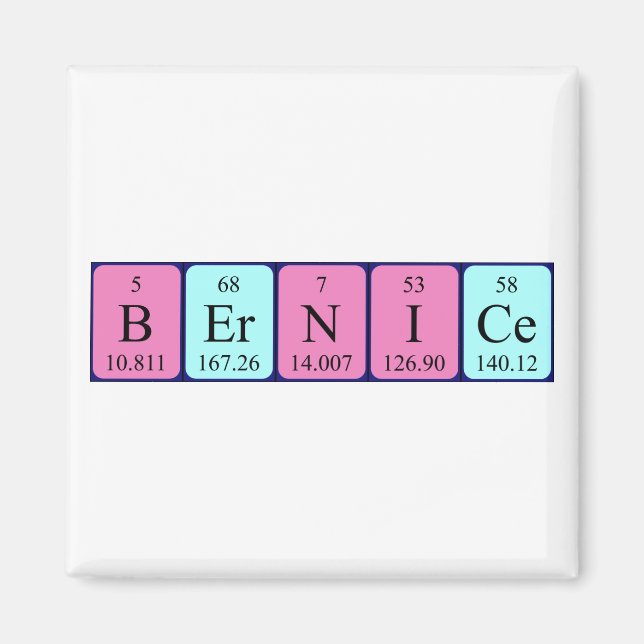 aimant de nom de table périodique Bernice (Devant)