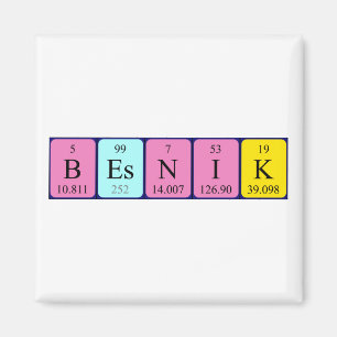 Aimant de nom de table périodique Besnik