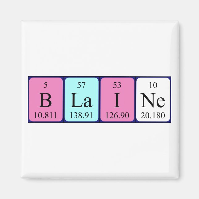 aimant de nom de table périodique Blaine (Devant)