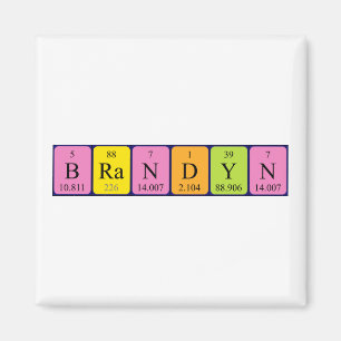 aimant de nom de table périodique Brandyn