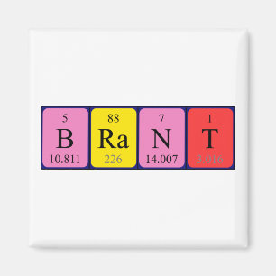 Aimant de nom de table périodique Brant