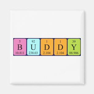 aimant de nom de table périodique Buddy