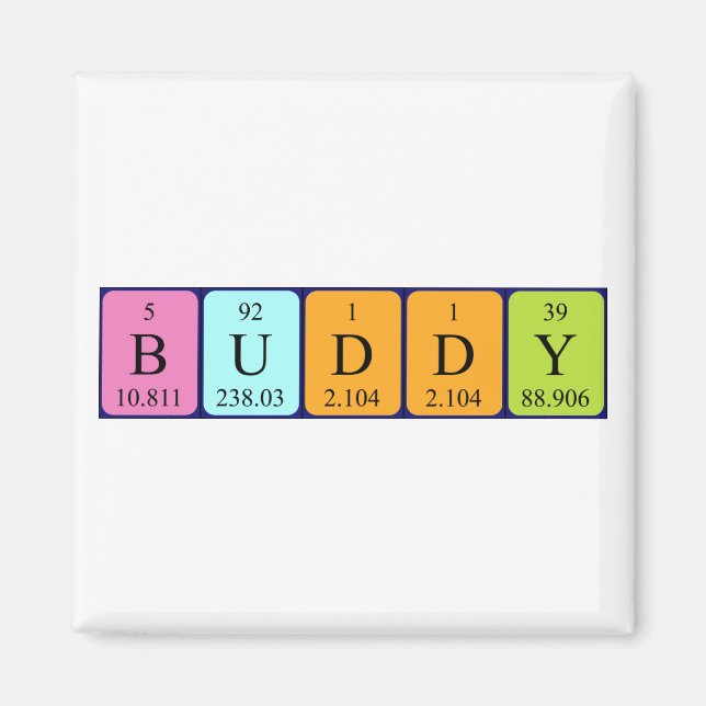 aimant de nom de table périodique Buddy (Devant)