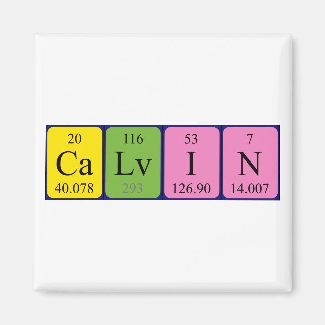 aimant de nom de table périodique Calvin (Devant)