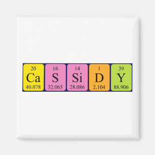 Aimant de nom de table périodique Cassidy