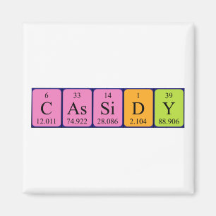 Aimant de nom de table périodique Cassidy