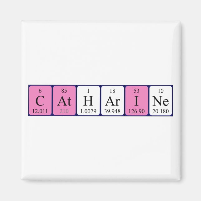 Aimant de nom de table périodique Catharine (Devant)
