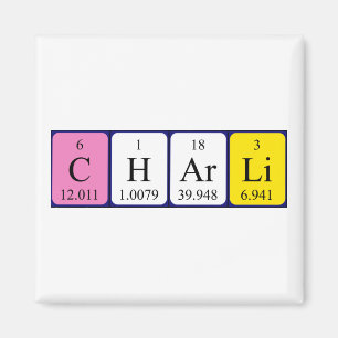 aimant de nom de table périodique Charli