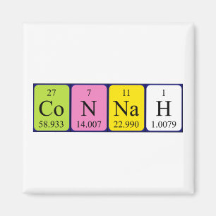 Aimant de nom de table périodique Connah