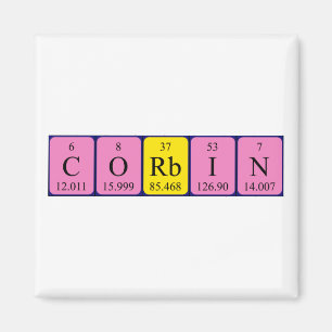 aimant de nom de table périodique Corbin