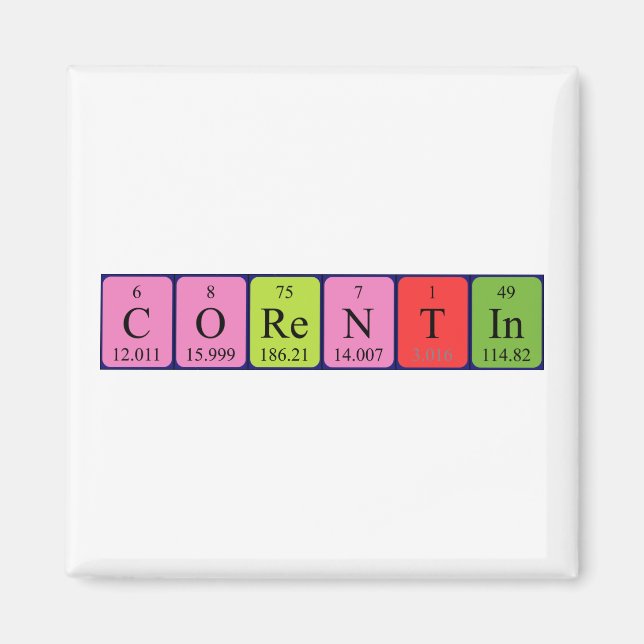 aimant de nom de table périodique Corentin (Devant)