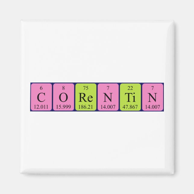 aimant de nom de table périodique Corentin (Devant)