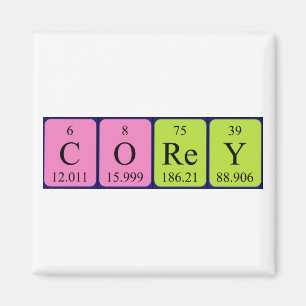 Aimant de nom de table périodique Corey