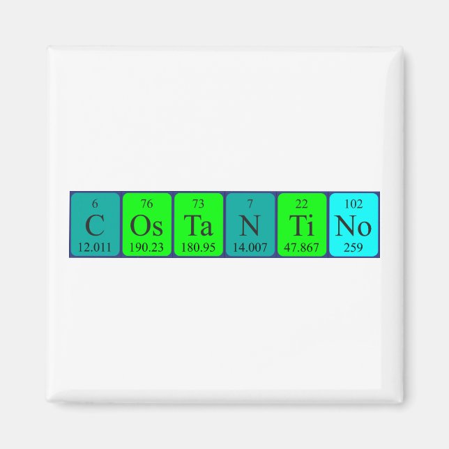 Aimant de nom de table périodique Costantino (Devant)