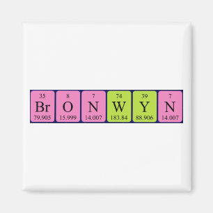 Aimant de nom de table périodique de Bronwyn