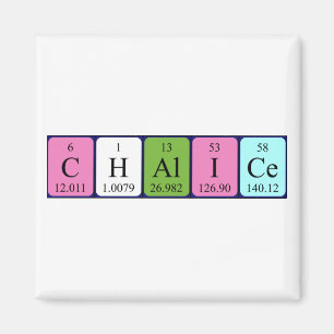 aimant de nom de table périodique de chalice