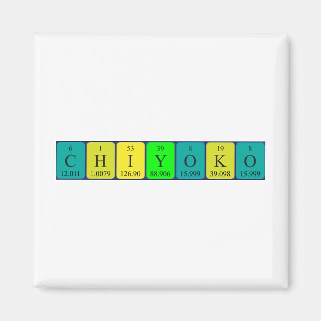 Aimant de nom de table périodique de Chiyoko (Devant)