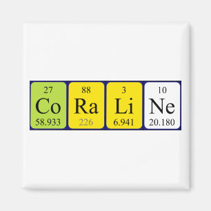 Aimant de nom de table périodique de Coraline