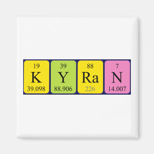 Aimant de nom de table périodique de Kyran