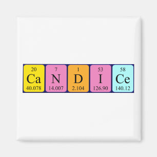 Aimant de nom de table périodique de la canette