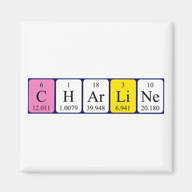 Aimant de nom de table périodique de la courbe (Devant)