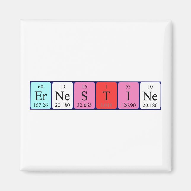 Aimant de nom de table périodique de la grêle (Devant)