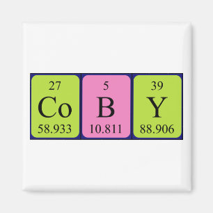aimant de nom de table périodique de la pièce