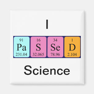 Aimant de nom de table périodique de la science pa