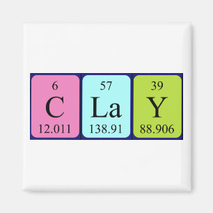 Aimant de nom de table périodique de l'argile